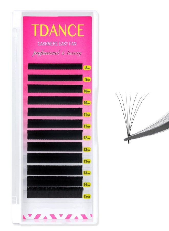 TDANCE Cashmere Easy Fan Lash Extensions Self Fanning Matte Black Volume Lash Extension 0.03mm CC Curl 14mm Single Length Mega Volume Lash Extensions(0.03-CC,14mm) - Image 1